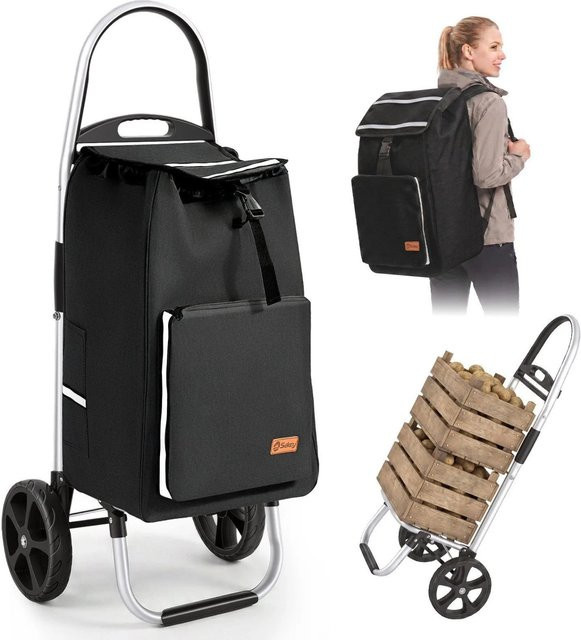 Sekey Einkaufstrolley mit Kühlfach und Aluminiumrahmen, 50L, Schwarz - Bild 1