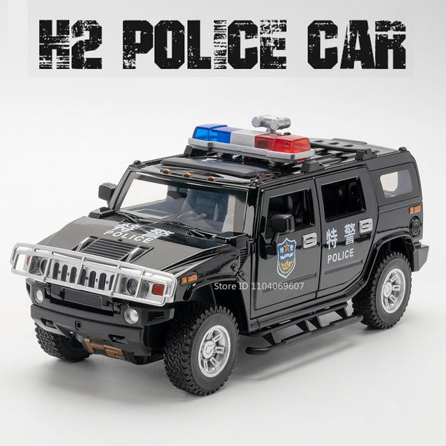 Linyi toy car H2 Polizeiauto, Spielzeug Miniaturmodell, 1:24, mit Licht und Sound, ab 14 Jahren - Bild 1