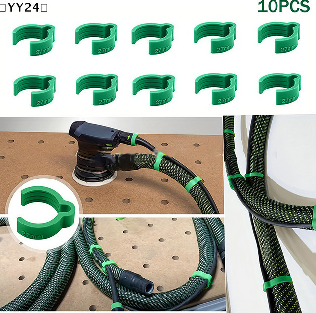 Festool Zubehör 10 Stück Schlauchklemmen für CT Staubabsaugung mit Plug-it-Kabel auf D27 Schlauch in Orange - Bild 1