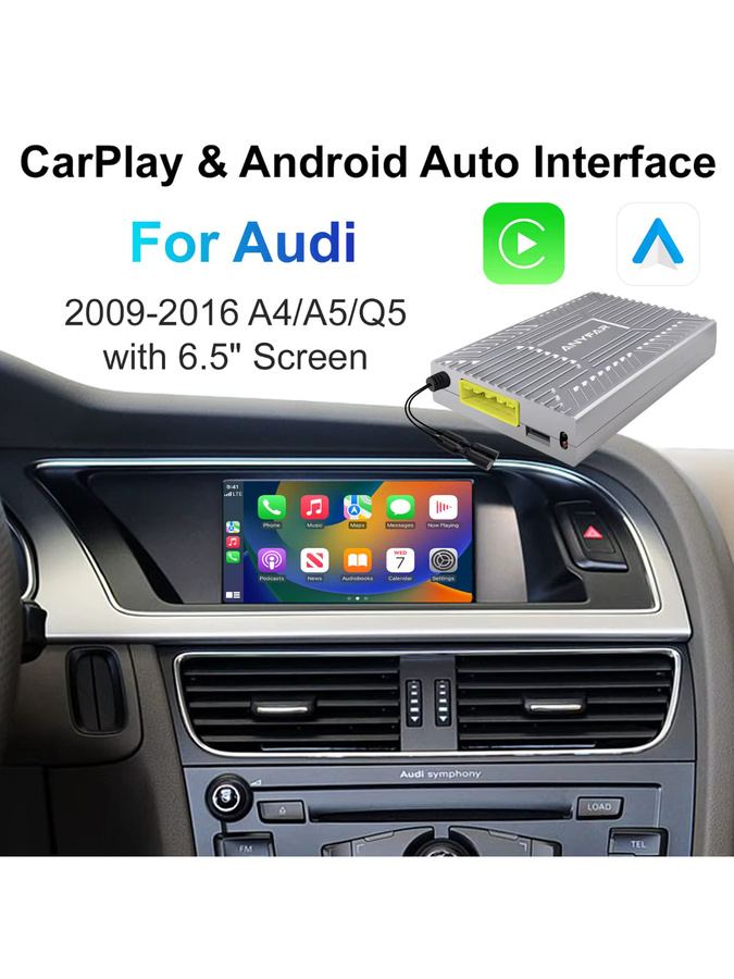 ANYFAR Drahtloses CarPlay und Android Auto Retrofit Decoder Box Kit für Audi A4 A5 Q5 2009-2016 MMI 2G System mit 6,5 Zoll Bildschirm in Schwarz - Bild 6