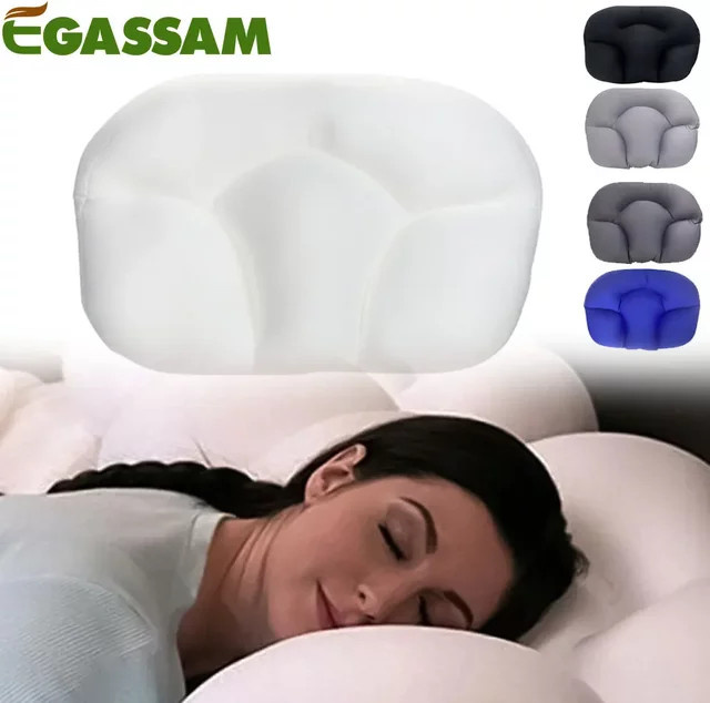 EGASSAM Nackenmassage-Kissen aus Memory Foam in Grau oder Weiß, B/T/H: 48,0 x 13,0 cm - Bild 1