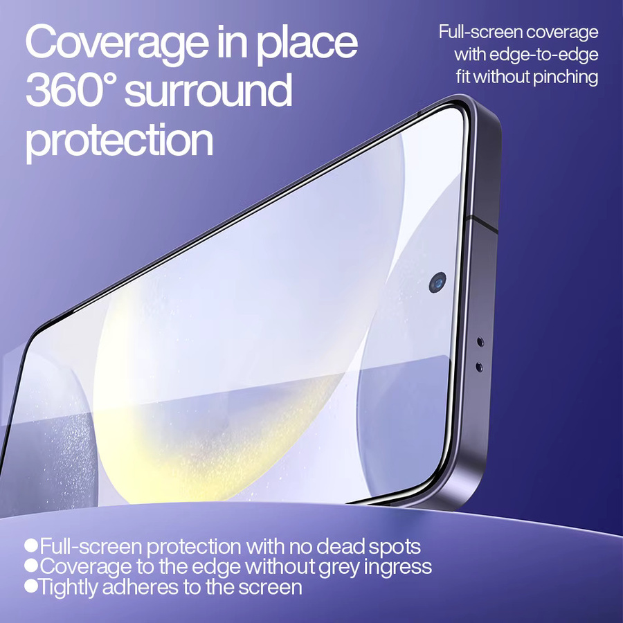 SmartDevil Staubfreier Displayschutz aus gehärtetem Glas für Samsung S25 Ultra, S25 und S24, transparent, HD-Qualität mit Anti-Fingerabdruck-Funktion - Bild 5