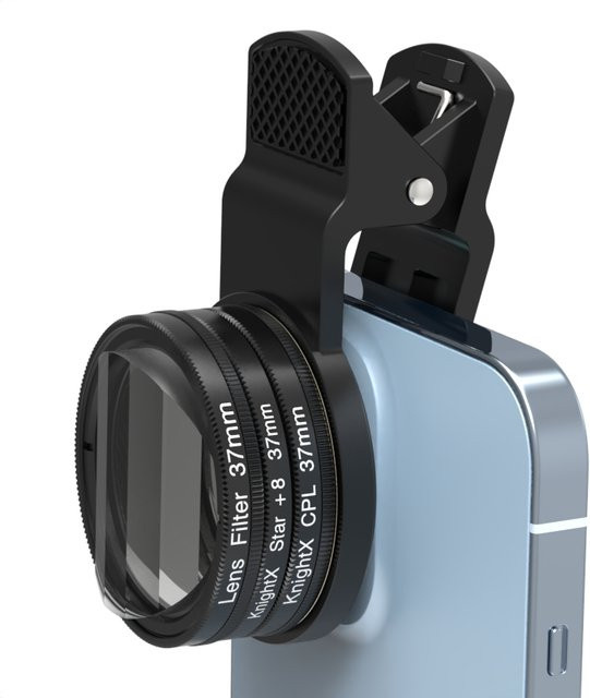 KnightX Prismen-Objektivfilter CPL ND Star für iPhone Plus und Samsung, Schwarz, 37 mm - Bild 1