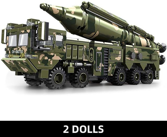 Militärpanzer Bausteine Modell LKW Panzer und Mittelstreckenraketenwerfer, ab 6 Jahren - Bild 1