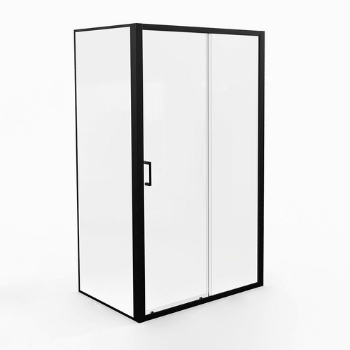 Aurlane Glasdusche Factory Front in Schwarz, B/T/H: 80 x 120 x 200 cm - Bild 2