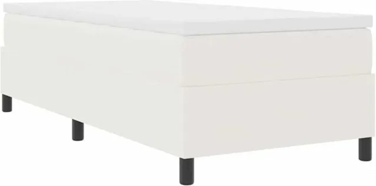 vidaXL Boxspringbett in Beige und Weiß aus Stoff, Modern und Minimalistisch, B/T/H: 203 x 100 x 60 cm - Bild 1