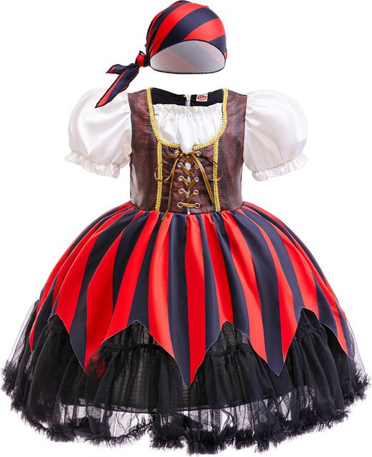 ollobebe Piraten Kinder Cosplay Bühnenkostüm, Mädchen, Piraten, Bunt / Mehrfarbig - Bild 1