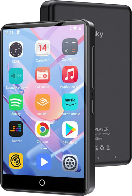 Oilsky Portabler Audio Player mit 4,0-Zoll-IPS-Touchscreen, Android 9.0, Bluetooth und WLAN in Schwarz, unterstützt Spotify und Audible, bis zu 512 GB Speichererweiterung - Bild 1