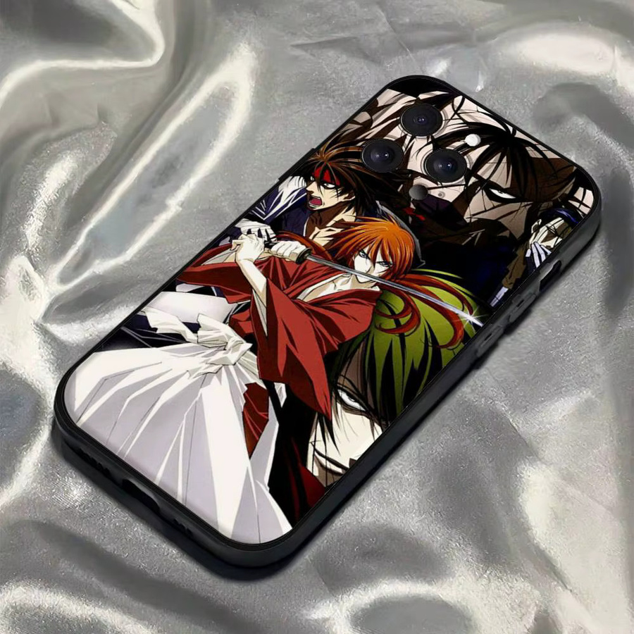 Matte Silikon Handyhülle im Anime Rurouni Kenshin Design für iPhone Modelle, Mehrfarbig - Bild 2