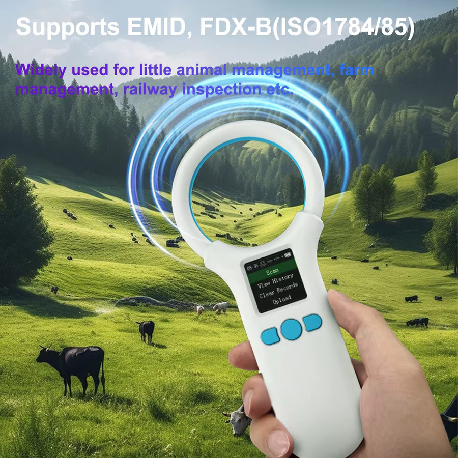 SYCREADER RFID Tier Tag Reader mit USB und Bluetooth, Mikrochip Scanner für Haustiere und Nutztiere, Weiß - Bild 3