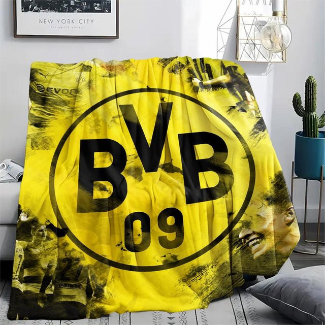 Borussia Dortmund Flanelldecke von HAPPYDAYSET, gemustert, Gelb, B: 130 cm, T: 150 cm - Bild 1