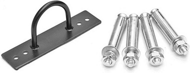 Fishine Ringhaken aus Stahl für Wandmontage in Schwarz für Trainingsseil, Schaukel und Yoga - Bild 1