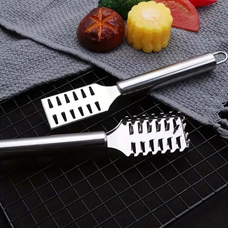 JOOYOO Fischschaber aus Edelstahl in Silber als zweireihiger Fischschuppenhobel und Mehrzweck-Entkalker - Bild 5