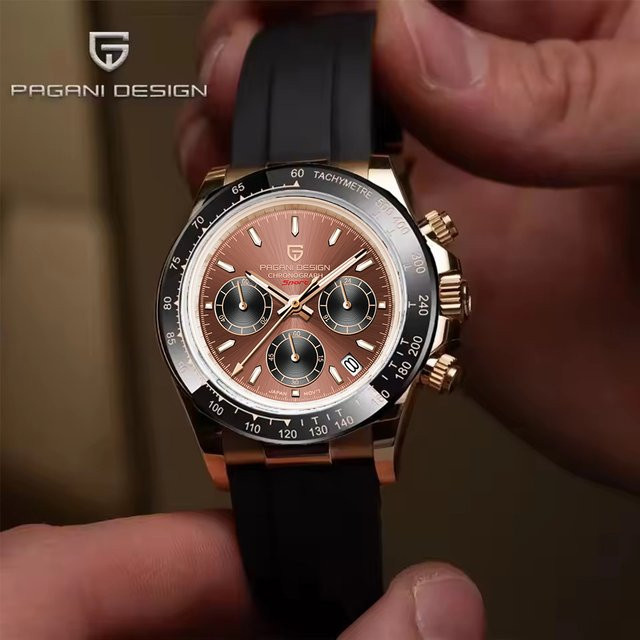 PAGANI DESIGN Chronograph, Quarz, Edelstahl, Gold, 40 mm, Herren - Bild 1