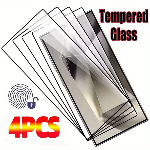 4er-Pack Schutzfolie für Samsung Galaxy S25 S24 S23 S22 S21 Ultra Plus FE mit Fingerabdruck-Entsperrung, transparent - Bild 1