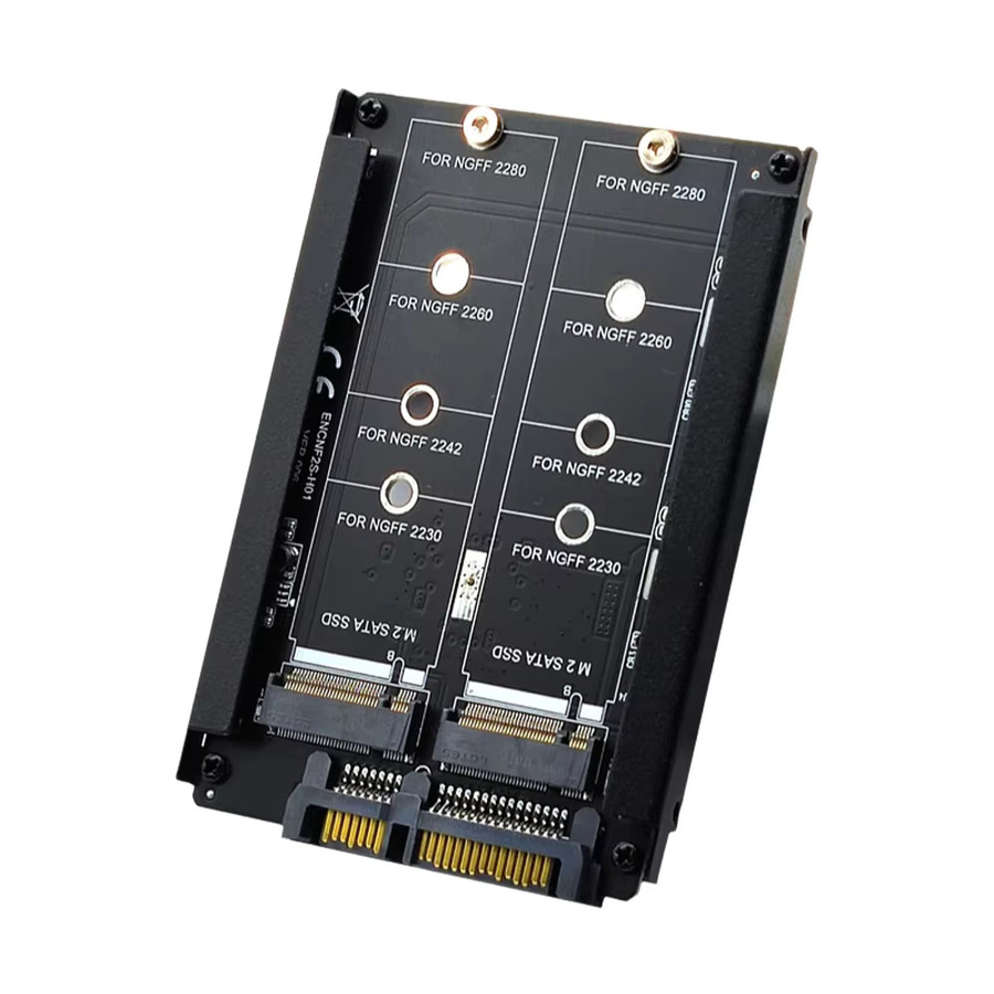 T.F.SKYWINDINTL Dual NGFF B+M Key M.2 SSD zu 2,5 Zoll SATA Combo HDD-Laufwerksgehäuse mit JBOD Raid0 Span Bridge in Schwarz - Bild 7