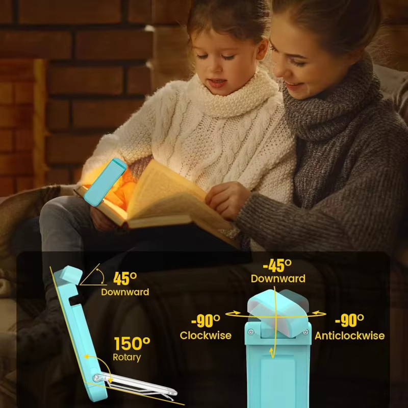 Heinast LED Clip-Schreibtischleuchte Weiß, dimmbare USB wiederaufladbare Buchleuchte mit Touch-Bedienung und einstellbarer Farbtemperatur (1800K-6000K) - Bild 2
