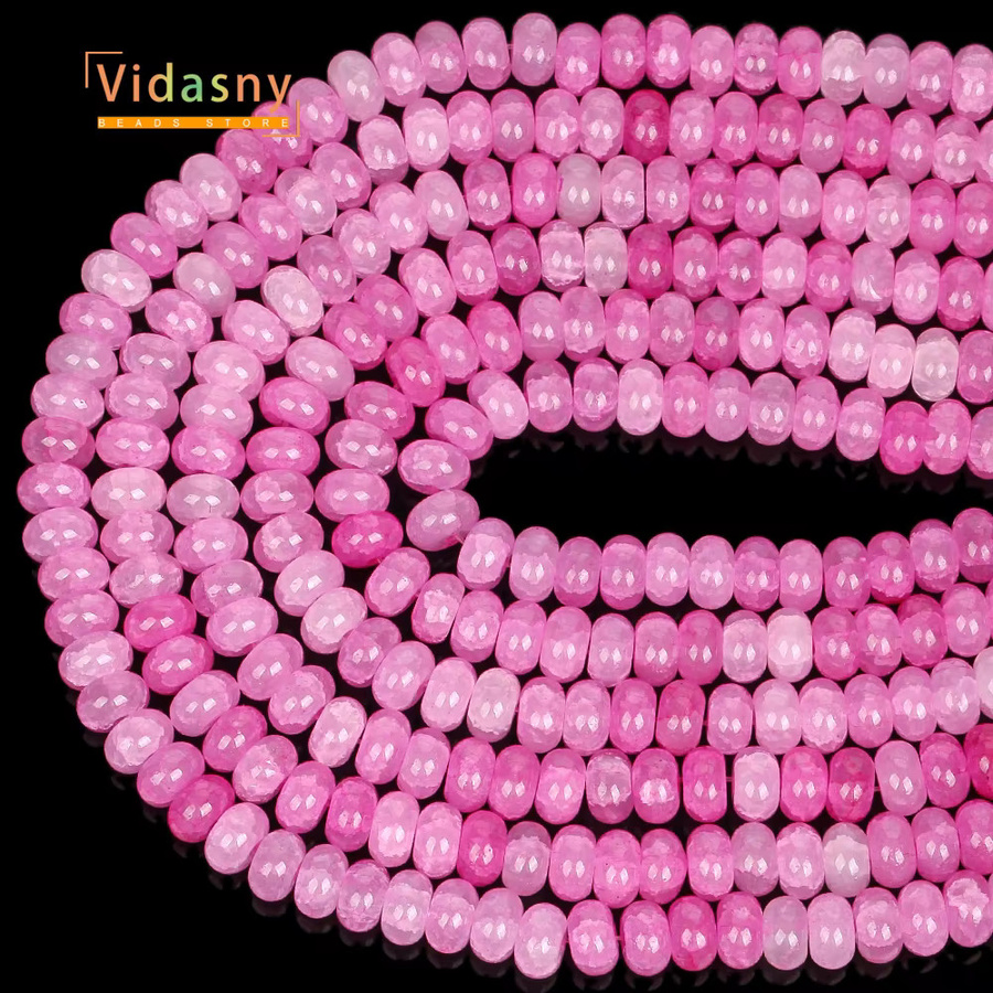 Vidasny Kristall-Rondelle-Perlen, Fuchsia, 15 Zoll - Bild 4