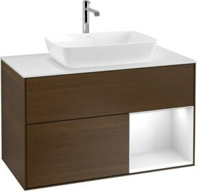 V&B Waschtischunterschrank Finion 100 Wandbeleuchtung in Weiß lackiert B/T/H: 100 x 50,1 x 50,1 cm - Bild 1