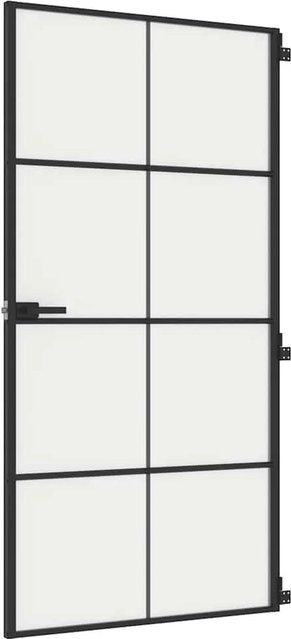 vidaXL Innentür modern in Schwarz aus Hartglas und Aluminium, B/H: 102,5 x 201,5 cm - Bild 1