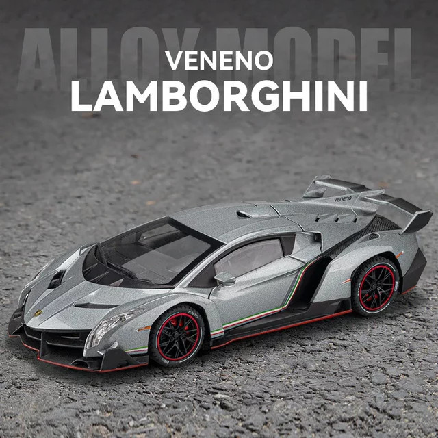 Lamborghini Veneno, Modellauto, 1:24, Metall, Rot, Grau - Bild 1
