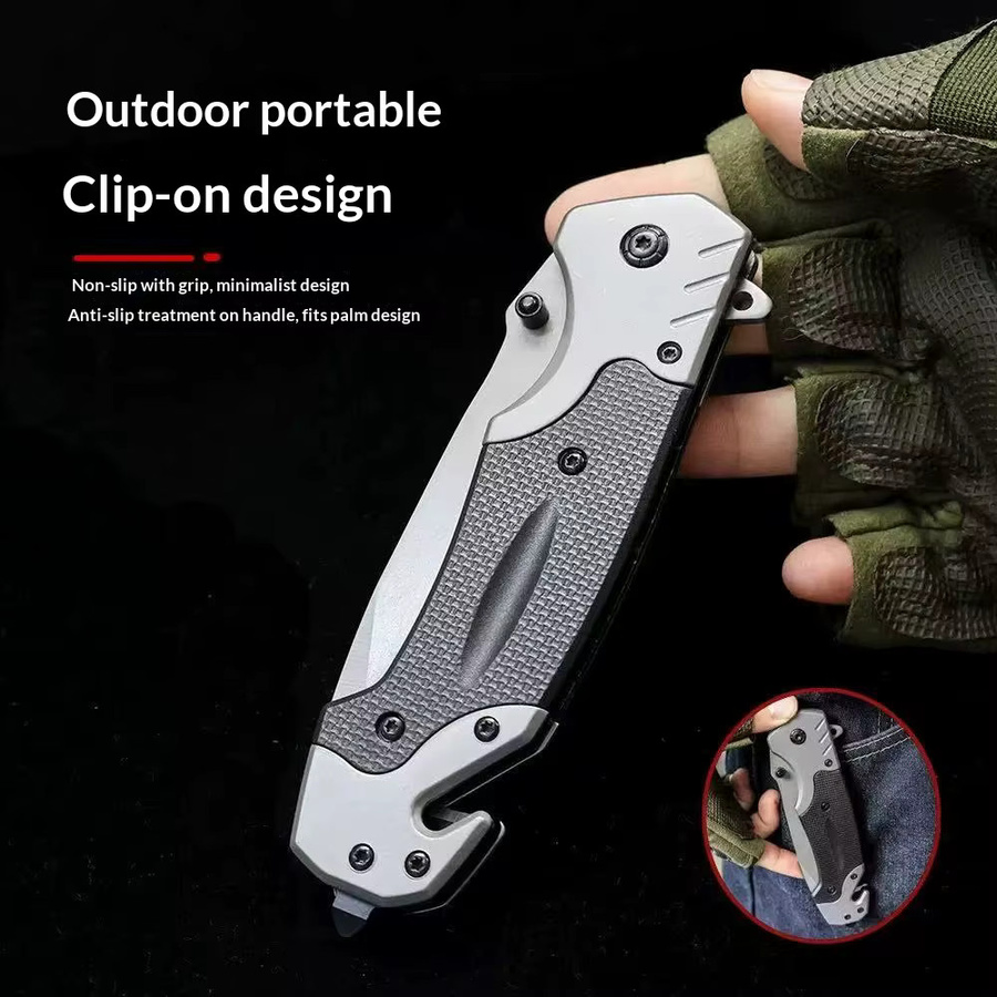 Tragbares EDC-Klappmesser aus Edelstahl mit rutschfestem Griff für Camping, Wandern und Outdoor-Aktivitäten - Bild 2