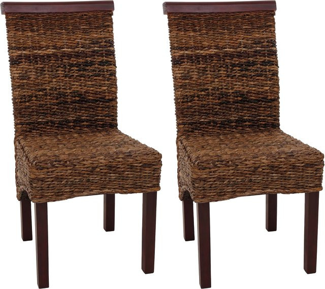 MCW Esszimmerstuhl Acireale 2er-Set aus Bananengeflecht in Beige - Bild 1
