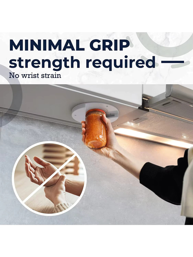 FEB.WIND Glas- und Flaschenöffner mit ergonomischem Griff in Weiß aus Kunststoff für Senioren und Menschen mit Arthritis - Bild 5