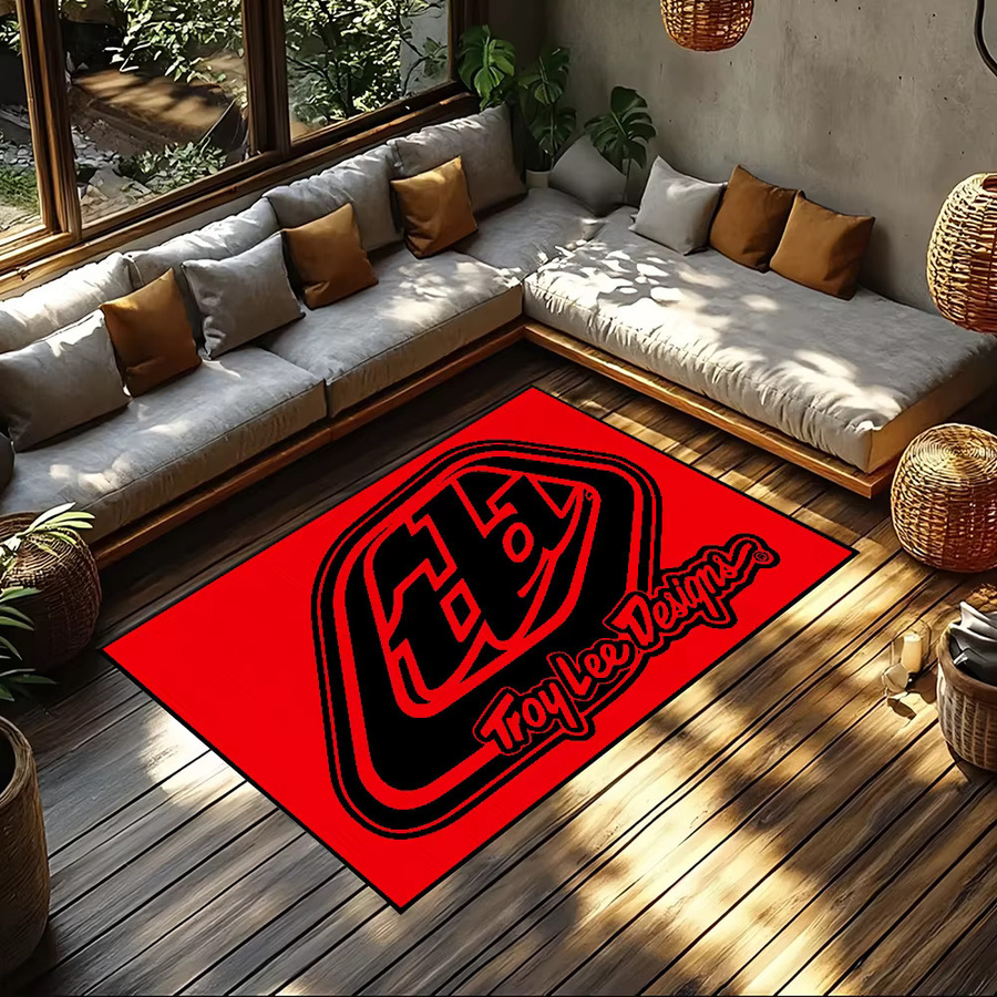 Rutschfeste Troy Lee Designs Fußmatte in Rot mit Grafikdesign, B/T: 60 x 40 cm - Bild 4
