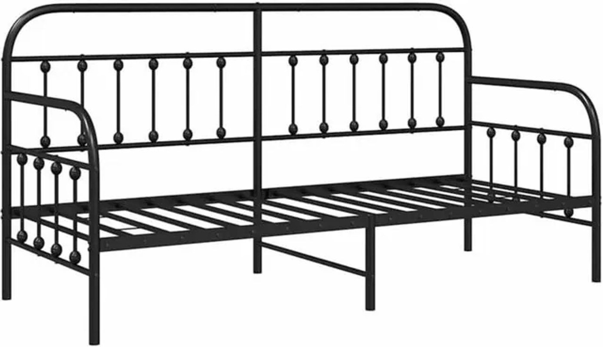 Modernes Tagesbettgestell aus Stahl von vidaXL in Schwarz, B/H: 75 x 190 cm - Bild 1