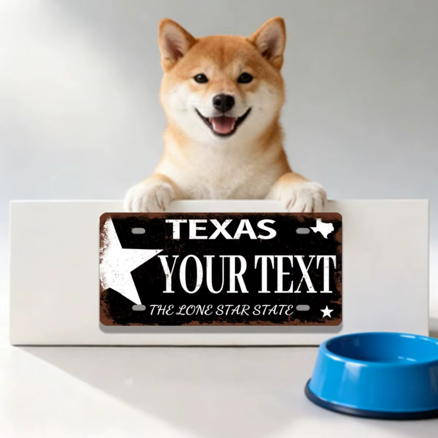 Personalisierte Texas State Aluminiumplatte von Hello Young in Schwarz oder Grün mit individuellem Text, wetterfeste Vintage Wanddeko aus Metall, B/H: 30,5 x 15,2 cm - Bild 2