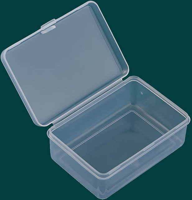 Transparente Aufbewahrungsbox aus Kunststoff für kleine Gegenstände, quadratischer Kleinigkeiten-Organizer, B/T/H: 5,5 x 8,0 x 5,5 cm - Bild 1