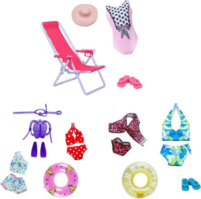 KIEKA Puppen Kleidung und Accessoires, 4-teiliges Set, Bunt / Mehrfarbig - Bild 1