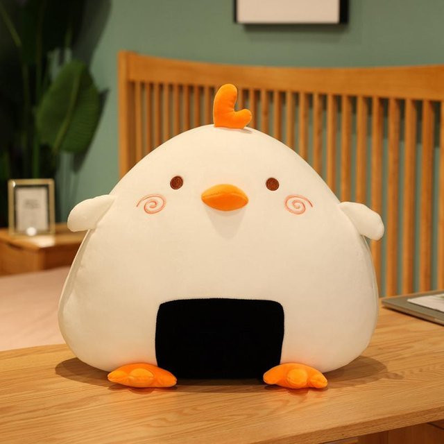Yiran toy Squishy Tier Sushi Plüschkissen, Ente Küwing, Weiß Gelb, ab 14 Jahren - Bild 1