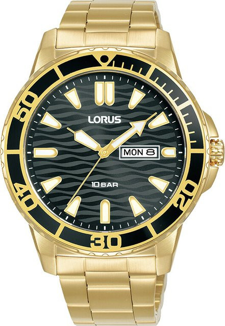 Lorus Armbanduhr, Quarz, Edelstahl, Schwarz, 42 mm, Herren - Bild 1