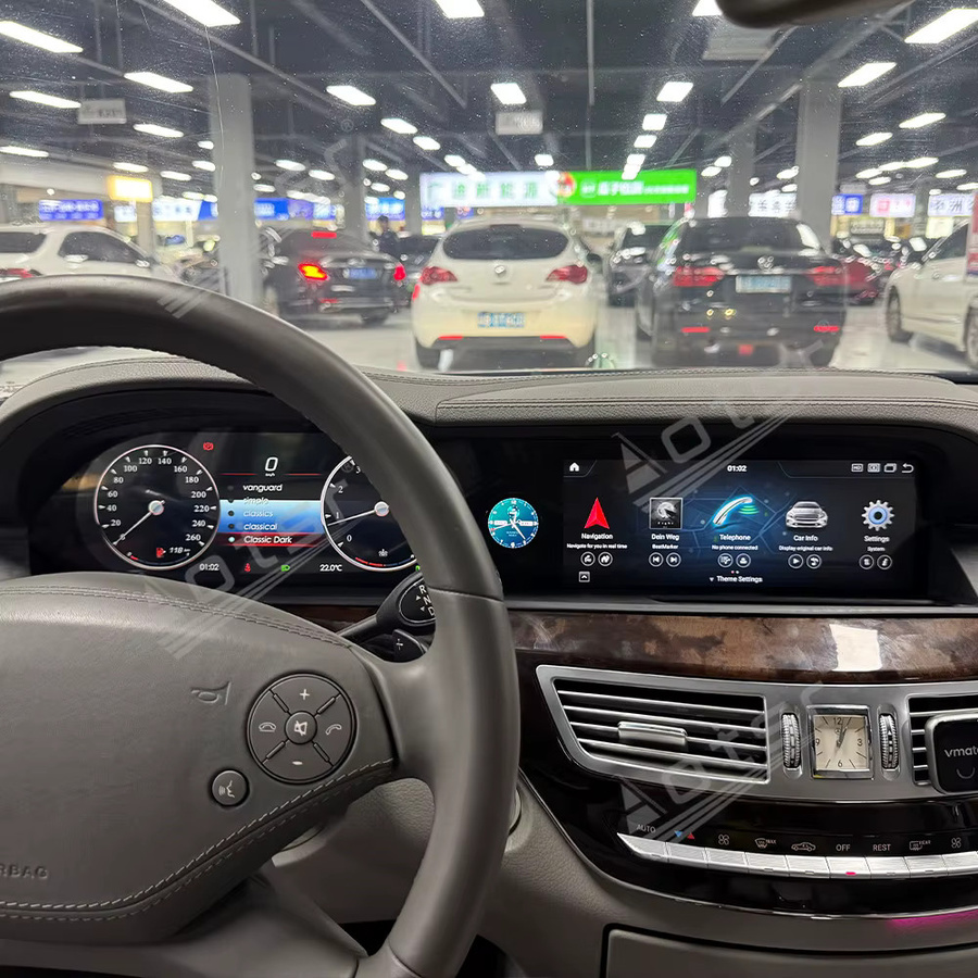 Aotsr Android 13 Multimedia Auto-Radio mit GPS-Navigation und Carplay für Mercedes-Benz S W221 2006-2013 in Schwarz - Bild 4