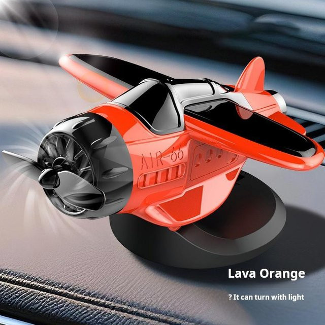 Yiran toy Solarflugzeug-Ornamente, orange, solarbetrieben - Bild 1
