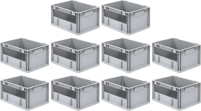 PROREGAL SparSet 10x Eurobox NextGen Insight Transportbox Grau H x B x T: 22 x 30 x 40 cm - Bild 1