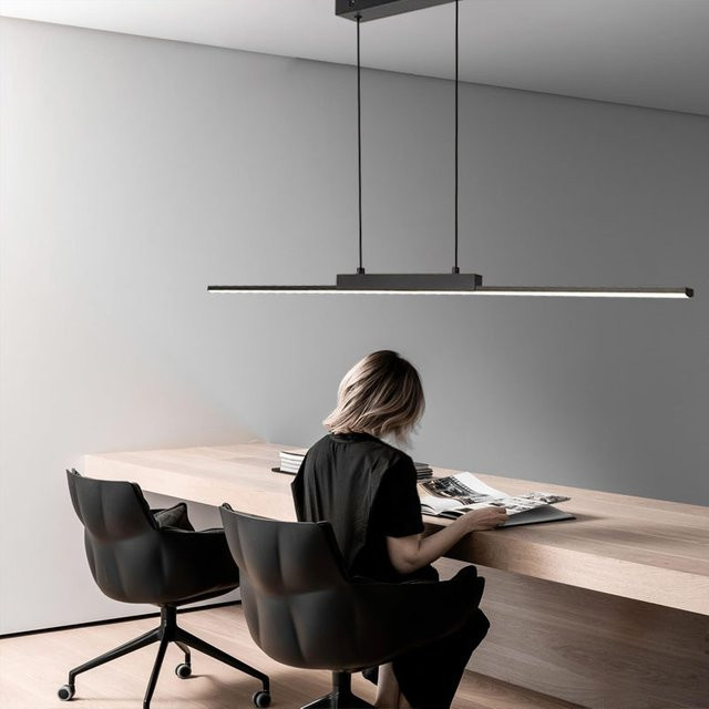 CETANT LED-Pendelleuchte in Schwarz und Weiß, minimalistisches Design aus Metall für Wohnzimmer und Schlafzimmer - Bild 1