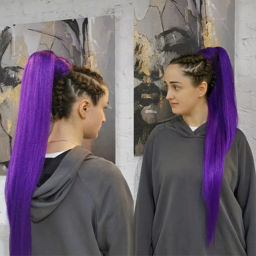 G&T Wig Pferdeschwanz Verlängerung, Lila, Synthetisch, 2 Stück, Damen - Bild 5