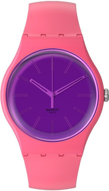 Swatch Armbanduhr, Quarz, biobasiertes Material, 41 mm, Lila, Unisex - Bild 1