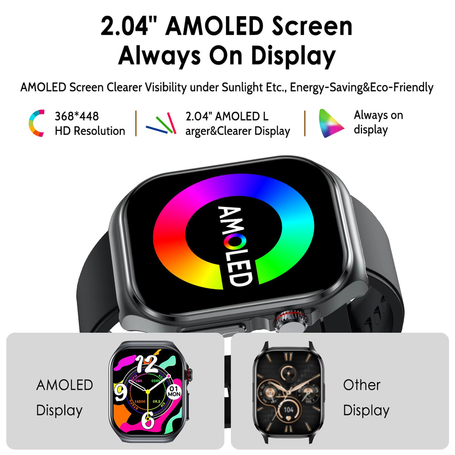 Marsyu Smartwatch, Schwarz, Silikon - Bild 2