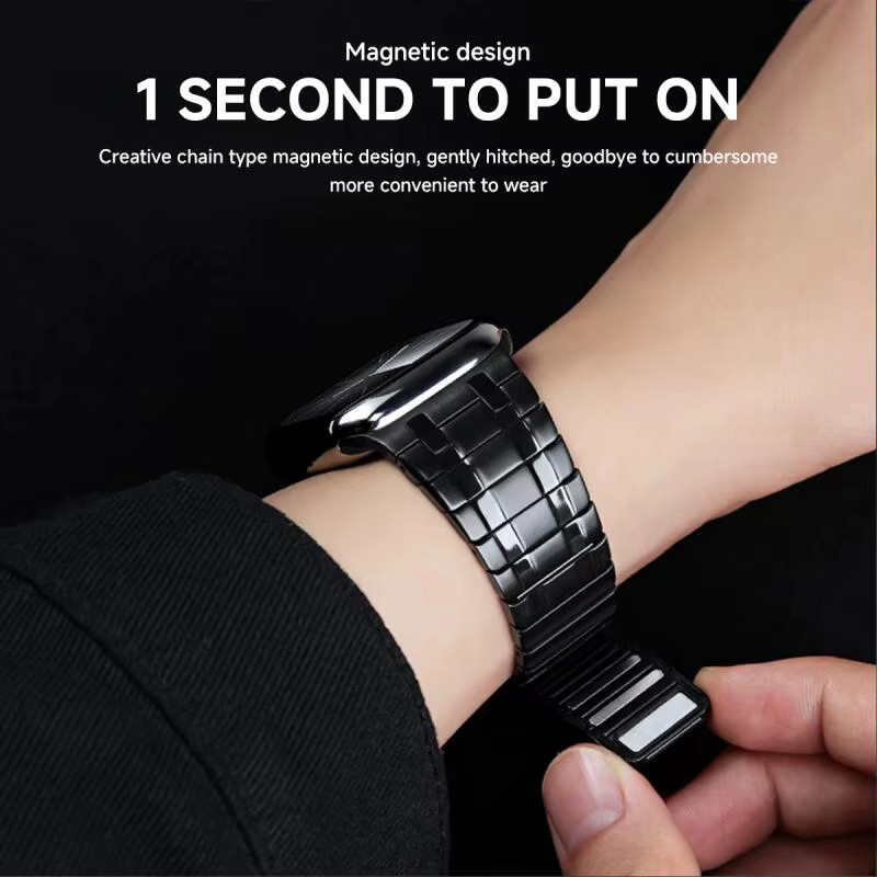 Uhrenarmband Edelstahl, magnetisch, Schwarz, Unisex - Bild 3