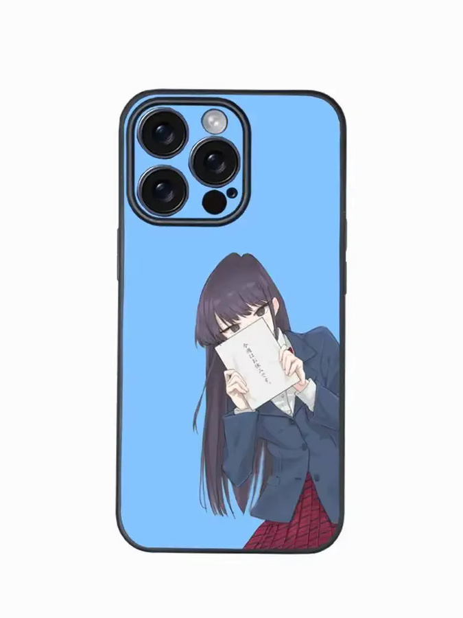 Anime K-Komi Cant Communicate Handyhülle mit Schutzhülle für iPhone 11 12 13 14 15 16 Pro Max Plus - Bild 3