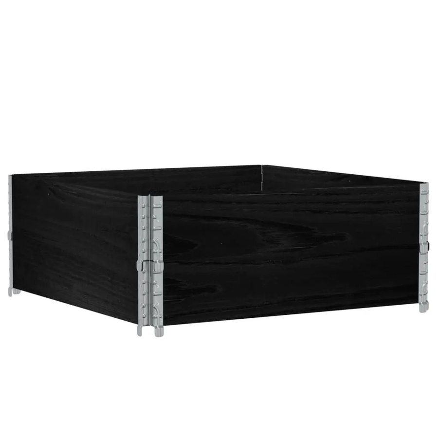 vidaXL Pflanzkiste aus Massivholz Kiefer in Schwarz, B/T/H: 100 x 100 x 41 cm - Bild 2