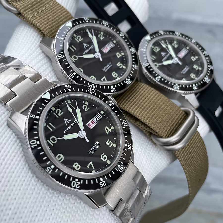 STEELFLIER Armbanduhr, Automatik, Edelstahl, Doppelkalender, Herren - Bild 5