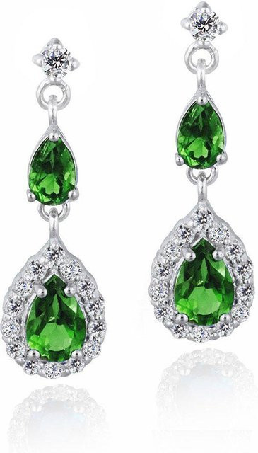 YIRAN Jewelry Lange Ohrringe, 925 Silber, Zirkonia, Damen - Bild 1