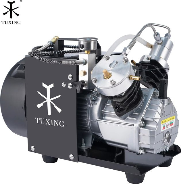 TUXING TXEDM041 PCP Luftkompressor mit 300 Bar Hochdruck und Wasserkühlsystem für Tauchgeräte und Luftgewehre - Bild 1