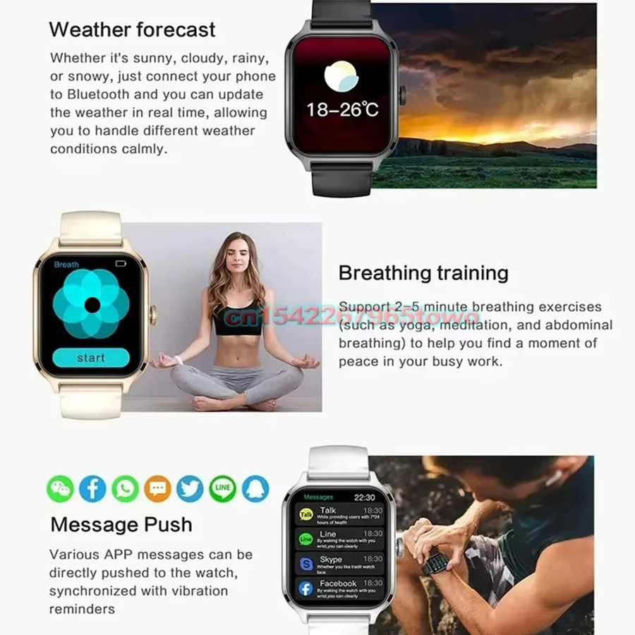 Ola Esporte Smartwatch 2025 in Pink mit 2,01 Zoll Farbbildschirm, Bluetooth für Anrufe, kompatibel mit Android und iOS, Fitness Tracker für Damen und Herren - Bild 6