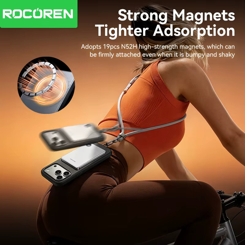 Rocoren Magnetische Powerbank 10000mAh mit 5000mAh PD 20W Schnellladung und Digitalanzeige, Kabelloses Ladegerät in Grau für iPhone 17 16 Pro Max - Bild 3